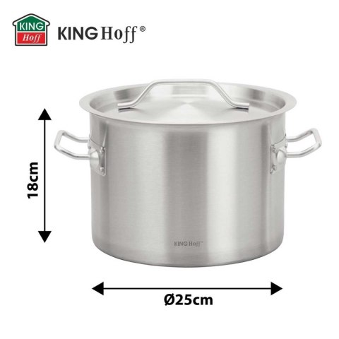 GARNEK GASTRONOMICZNY Z POKRYWĄ STALOWĄ Ø25cm 9L KINGHOFF KH-2021