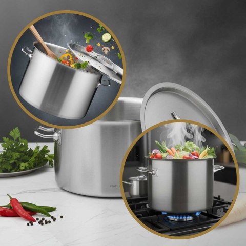 GARNEK GASTRONOMICZNY Z POKRYWĄ STALOWĄ Ø32cm 17L KINGHOFF KH-2023