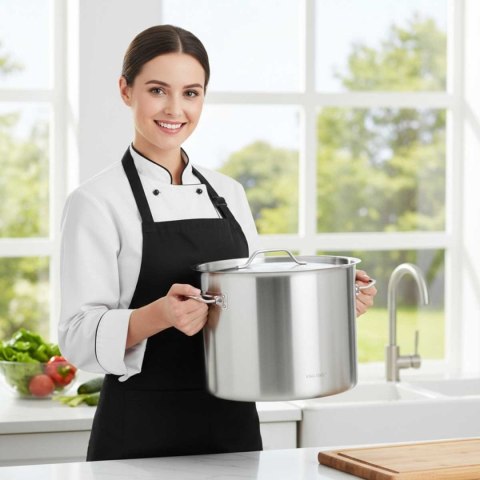 GARNEK GASTRONOMICZNY Z POKRYWĄ STALOWĄ Ø36cm 24L KINGHOFF KH-2024