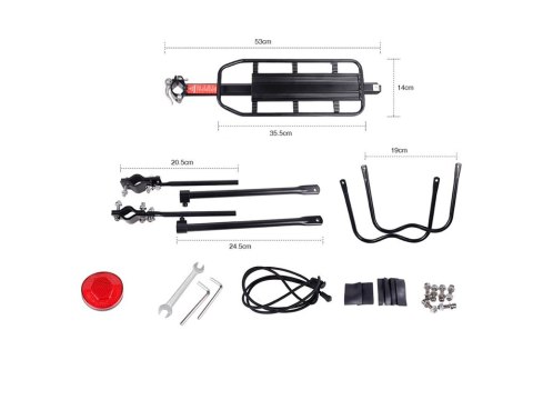 Bagażnik rowerowy tylny aluminium uniwersalny 50kg