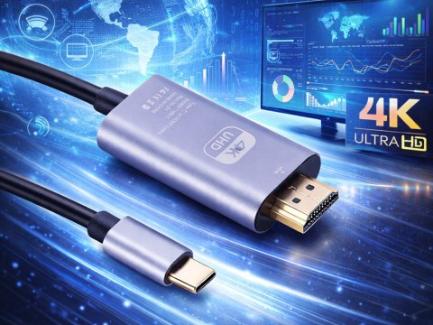KABEL USB-C HDMI PRZEJŚCIÓWKA ADAPTER HUB USB TYP C DO HDMI 4K 180cm