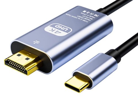 KABEL USB-C HDMI PRZEJŚCIÓWKA ADAPTER HUB USB TYP C DO HDMI 4K 180cm