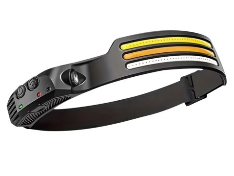 LATARKA CZOŁOWA CZOŁÓWKA LED AKUMULATOROWA USB Z CZUJNIKIEM RUCHU 3 PASKI