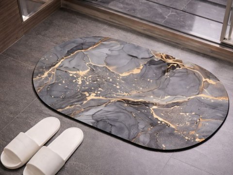 MATA ŁAZIENKOWA ANTYPOŚLIZGOWA SZYBKOSCHNĄCA OWALNA 60×40 CHŁONNA DUŻA