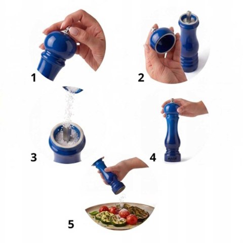 ZESTAW RĘCZNYCH MŁYNKÓW DO PIEPRZU I SOLI 22cm HAGE BLUE