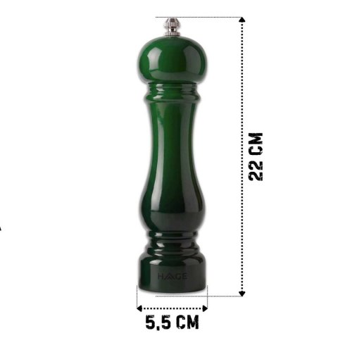 ZESTAW RĘCZNYCH MŁYNKÓW DO PIEPRZU I SOLI 22cm HAGE GREEN