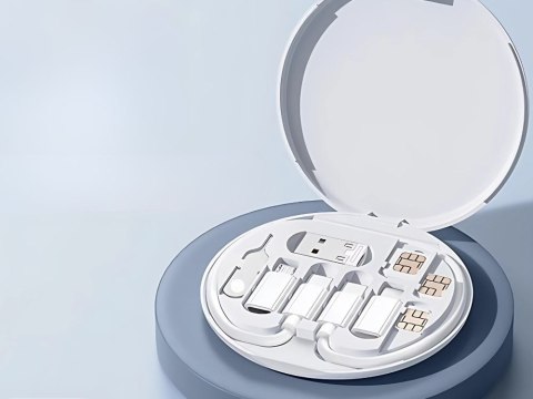 Zestaw adapterów 5w1 szpilka do telefonu w etui usb-c micro usb usb typ a