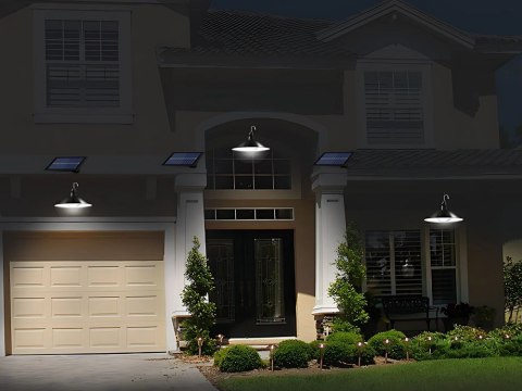 Lampa solarna led wisząca ogrodowa zewnętrzna z pilotem czujnik zmierzchu