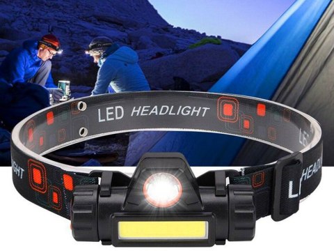 Latarka czołowa cob 4w1 lampka czołówka z magnesem