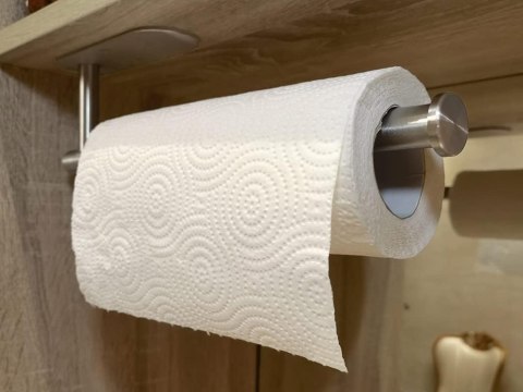 Uchwyt na ręcznik papierowy kuchenny samoprzylepny metalowy srebrny loft