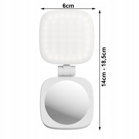 Lampa lampka led z lusterkiem magnes mafsafe do telefonu adapter