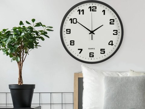 Zegar ścienny duży nietykający cichy 25 cm okrągły wskazówkowy sekundnik