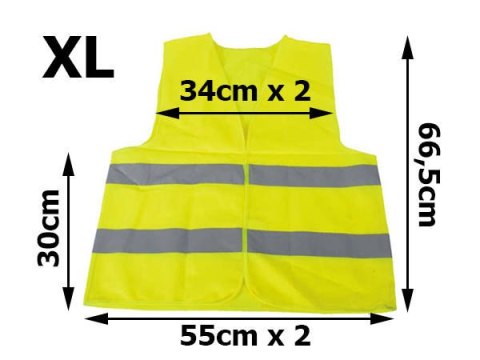 Kamizelka odblaskowa ostrzegawcza drogowa żółta xl