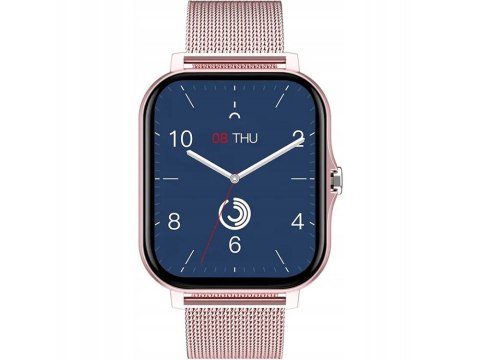 Smartwatch zegarek damski męski gumowy pasek sport bluetooth rozmowy różowy