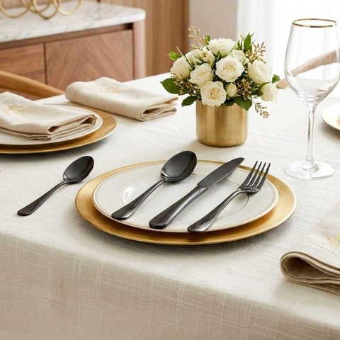 ZESTAW SZTUĆCÓW SZTUĆCE STALOWE 16 ELEM. CZARNE 139555