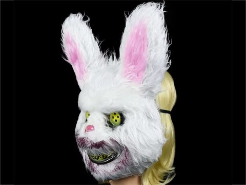 Maska na halloween królik upiorny stwór potwór przebranie strój psychopata