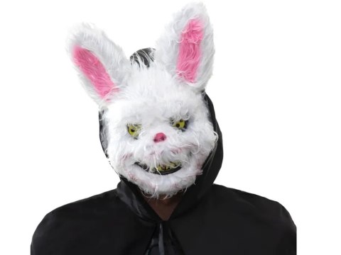 Maska na halloween królik upiorny stwór potwór przebranie strój psychopata