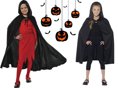Peleryna halloween czarny płaszcz z kapturem przebranie strój dla dziecka