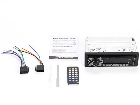 Radio samochodowe bluetooth usb aux sd 1-din zestaw głośnomówiący pilot