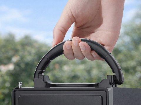 GŁOŚNIK BEZPRZEWODOWY BLUETOOTH PRZENOŚNY RADIO MOBILNY PILOT WYŚWIETLACZ