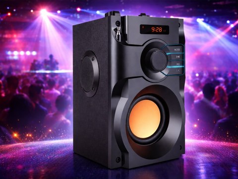 GŁOŚNIK BEZPRZEWODOWY BLUETOOTH PRZENOŚNY RADIO MOBILNY PILOT WYŚWIETLACZ