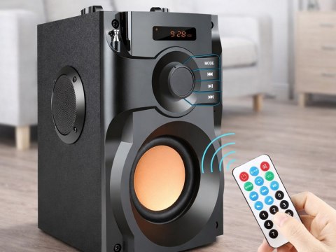 GŁOŚNIK BEZPRZEWODOWY BLUETOOTH PRZENOŚNY RADIO MOBILNY PILOT WYŚWIETLACZ