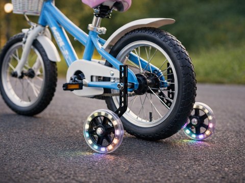 Kółka boczne do roweru dziecięcego diody led koła rowerowe świecące 12-16"