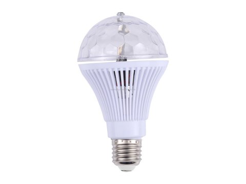 Żarówka led rgb obrotowa e27 kula dyskotekowa