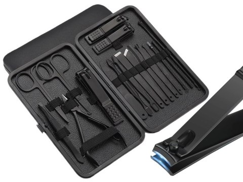 Zestaw do paznokci przybornik manicure pedicure etui cążki 18 elementów