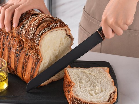 Zestaw noży kuchennych z przyborami i deską 12el blok stojak noży komplet