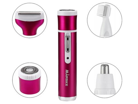 Depilator golarka damska do ciała nóg trymer 4w1 wymienne końcówki usb