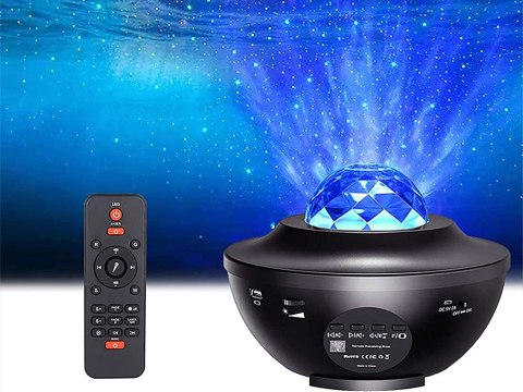 Projektor gwiazd lampka nocna led rgb + pilot