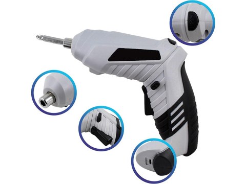 Wkrętarka akumulatorowa mini wkrętak zestaw 45 elementy bity walizka usb