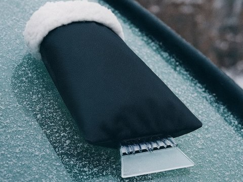 Skrobaczka do szyb samochodowych z rękawicą szronu śniegu miękka rączka