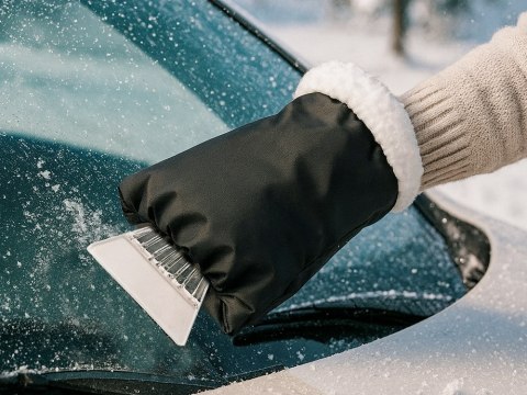 Skrobaczka do szyb samochodowych z rękawicą szronu śniegu miękka rączka