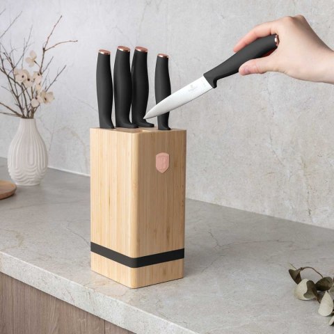ZESTAW NOŻY BERLINGER HAUS BH-2970 BLACK ROSE W BLOKU BAMBUSOWYM
