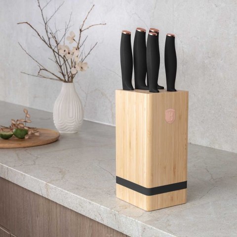 ZESTAW NOŻY BERLINGER HAUS BH-2970 BLACK ROSE W BLOKU BAMBUSOWYM