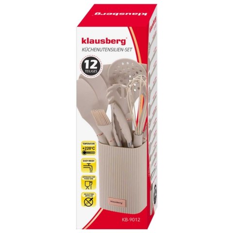 ZESTAW 12 SILIKONOWYCH PRZYBORÓW KUCHENNYCH W STOJAKU KLAUSBERG KB-9012