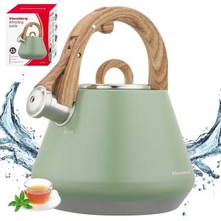 CZAJNIK STALOWY Z GWIZDKIEM 2,5L KLAUSBERG KB-9061 BIAŁY