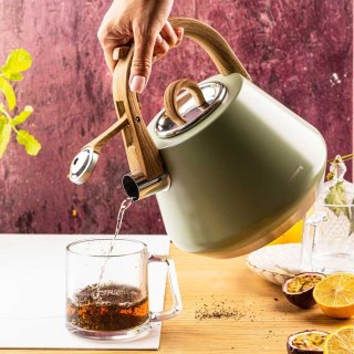 CZAJNIK STALOWY Z GWIZDKIEM 2,5L KLAUSBERG KB-9061 BIAŁY