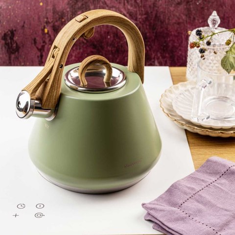 CZAJNIK STALOWY Z GWIZDKIEM 2,5L KLAUSBERG KB-9061 BIAŁY