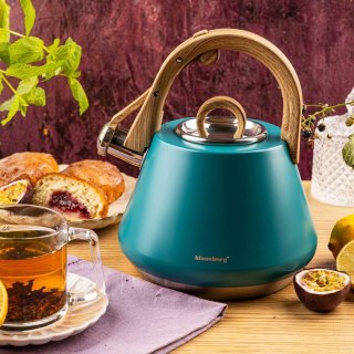 CZAJNIK STALOWY Z GWIZDKIEM 2,5L KLAUSBERG KB-9063 TURKUSOWY