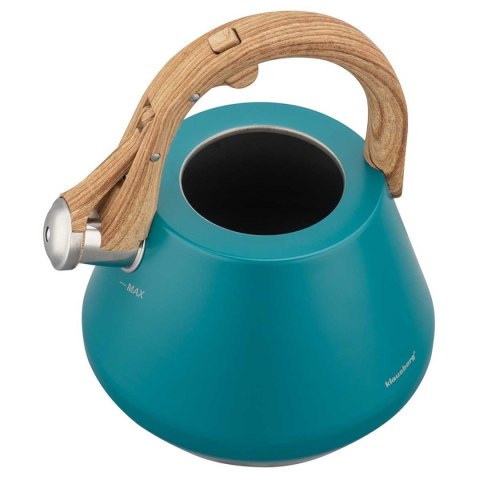 CZAJNIK STALOWY Z GWIZDKIEM 2,5L KLAUSBERG KB-9063 TURKUSOWY
