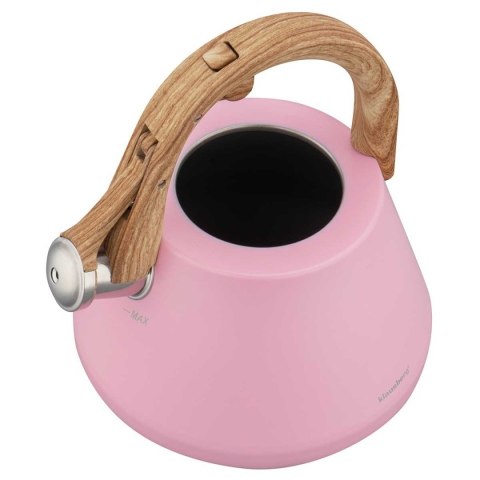 CZAJNIK STALOWY Z GWIZDKIEM 2,5L KLAUSBERG KB-9064 RÓŻOWY