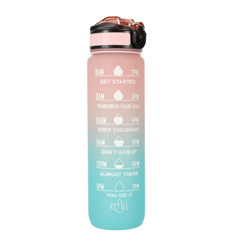 Butelka Motywacyjna 1L BPA FREE Bidon Sportowy ze Słomką Na Siłownię