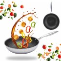 PATELNIA STALOWA WOK 28cm Z POWŁOKĄ PLASTER MIODU KLAUSEBRG KB-9024