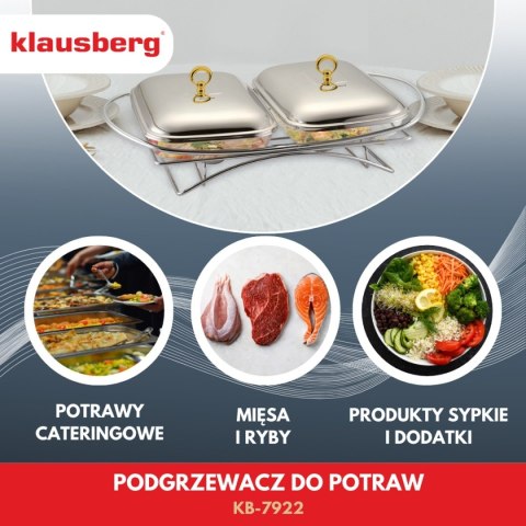 PODGRZEWACZ ŻAROODPORNY STOŁOWY 2x1,5L KLAUSBERG KB-7922