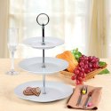 PORCELANOWA PATERA TRZYPIĘTROWA NA CIASTO PRZEKĄSKI BANQUET SOFIA